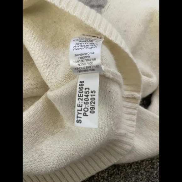 Vineyard Vines Cashmere Lambs Wool Sea Shell Sweater Angora Rabbit Cream Size XS - Picture 6 of 6